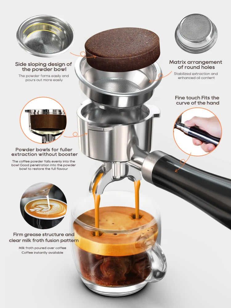 HiBREW Semi Automatic Espresso Coffee Machine Temperature Adjustable H10A