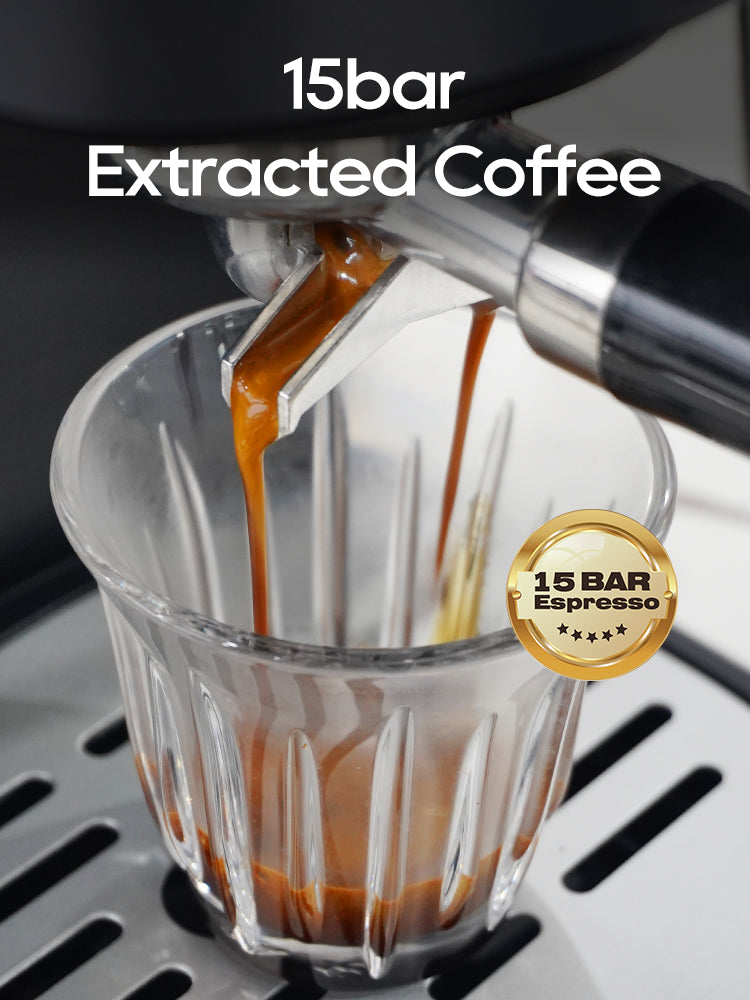 HiBREW H5A Coffee Machine – 15Bar Espresso Maker with One-Touch Extraction & Milk Frother